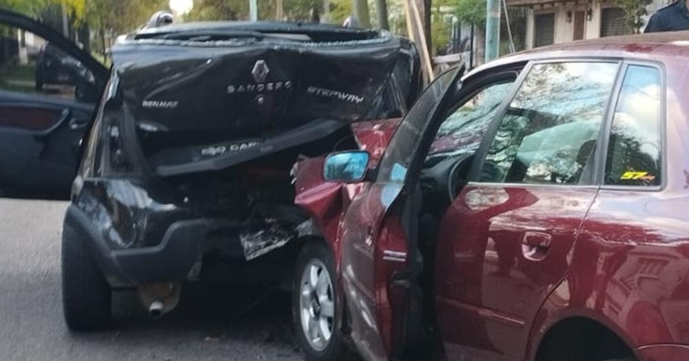 Así quedaron los autos tras el choque