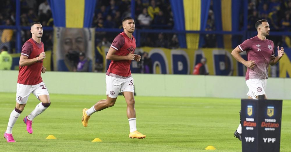 El cali en el calentamiento previo antes del duelo ante Boca