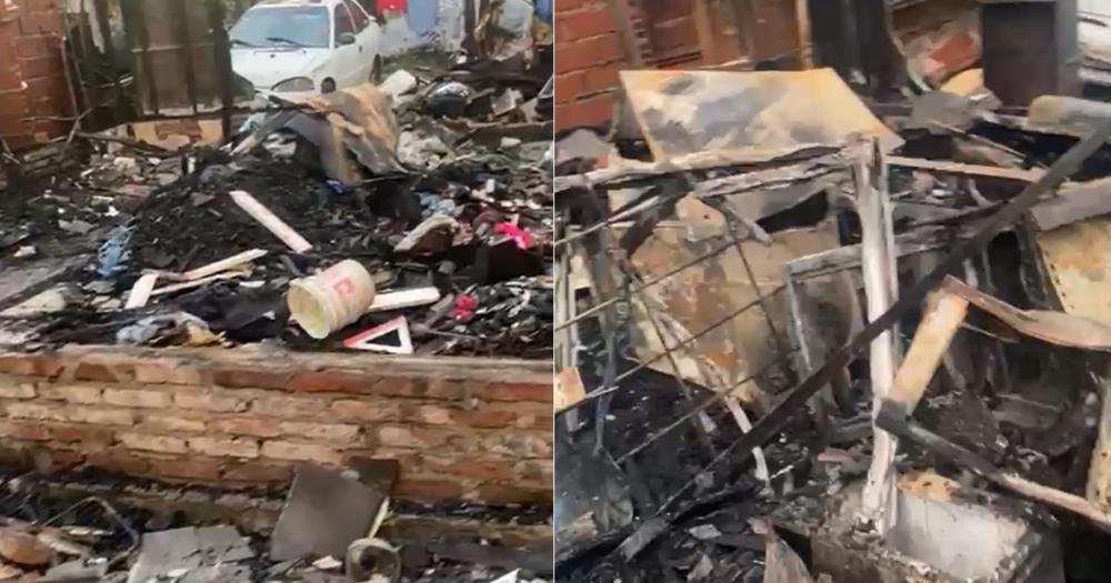 Así quedó la casa tras el incendio