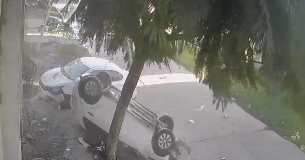 El choque quedó grabado por una cmara de seguridad