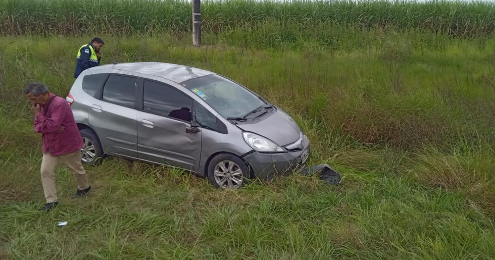 Así quedó el auto tras el choque