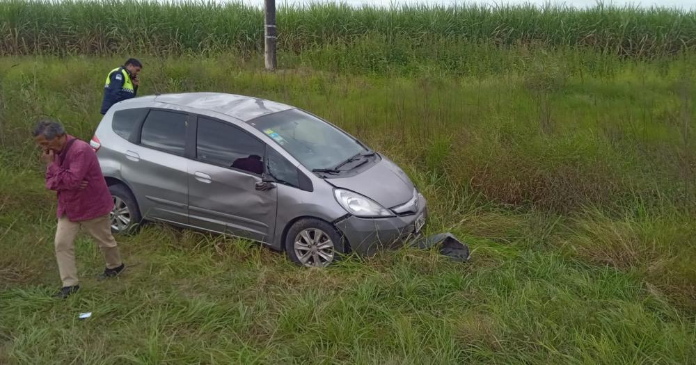 Así quedó el auto tras el choque