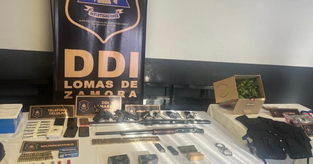 Elementos incautados en los allanamientos