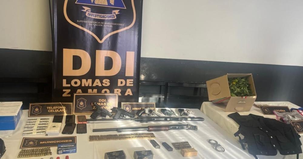 Elementos incautados en los allanamientos