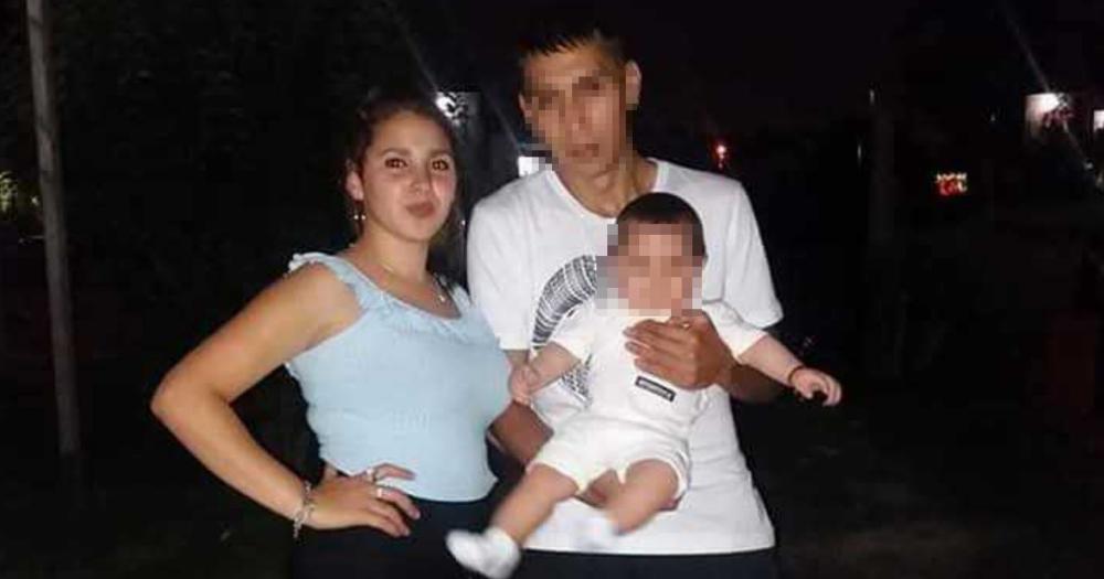 Eliana Adaro junto a su pareja y su hijo