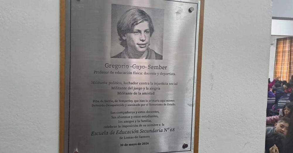 La Secundaria N°68 de Lomas lleva el nombre de Guyo Sember