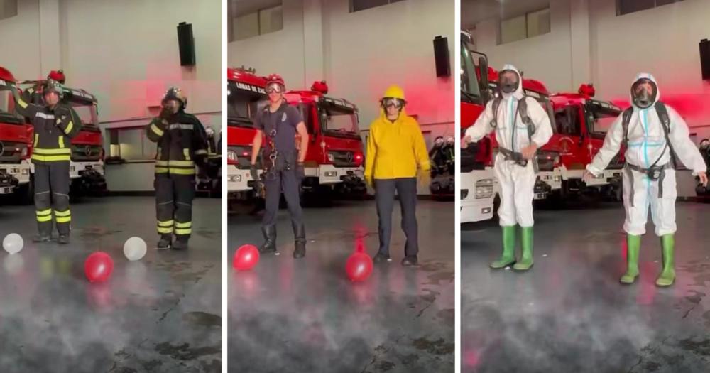 Los distintos outfits que presentaron los Bomberos de Lomas