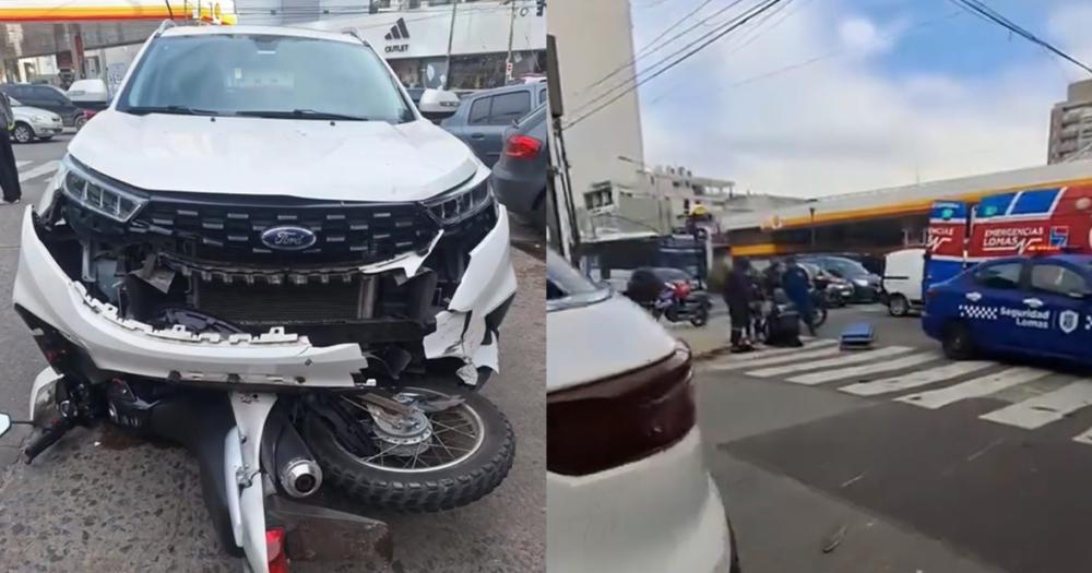 Así quedó el auto tras el choque