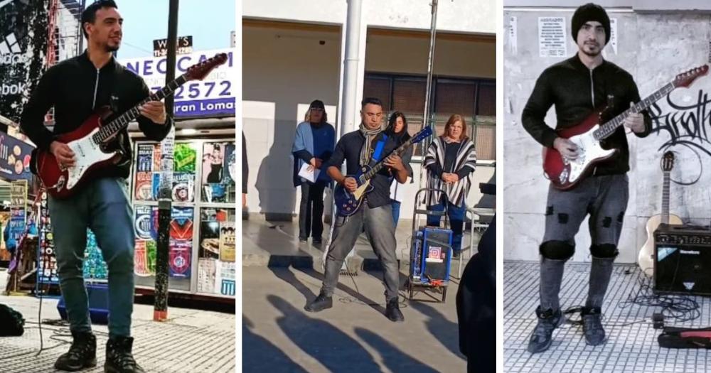Se viralizó una versión bien metalera del docente que toca en la peatonal Laprida