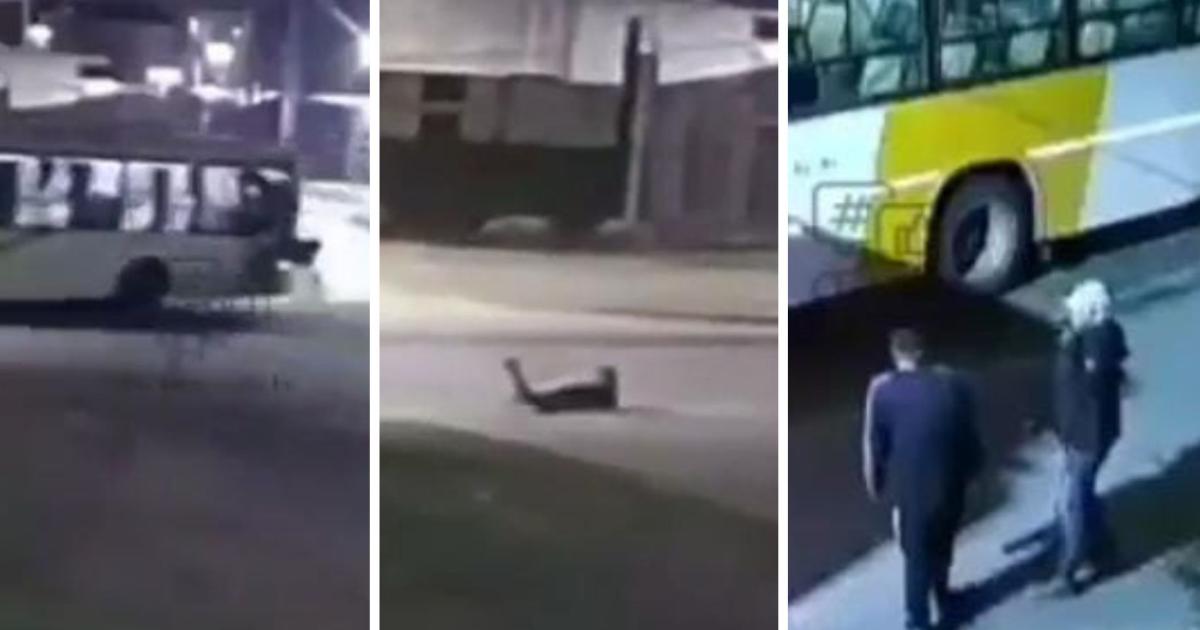 El momento en el que el hombre salió disparado del vehículo Afortunadamente no sufrió heridas de gravedad