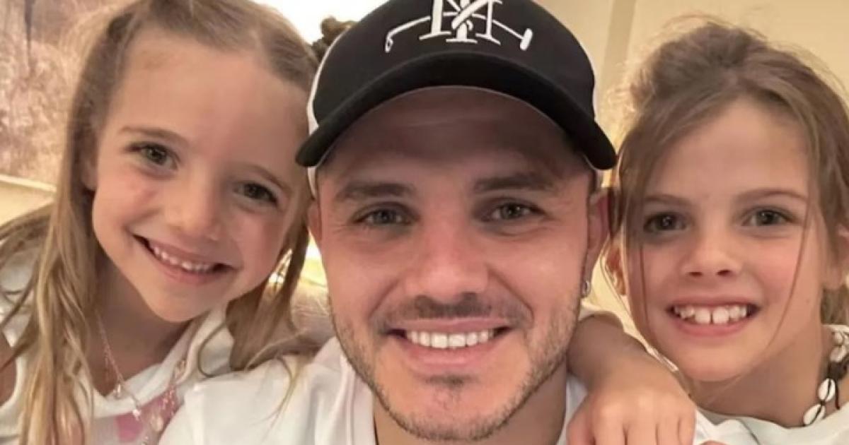 Mauro Icardi con sus hijas Isabella y Francesca