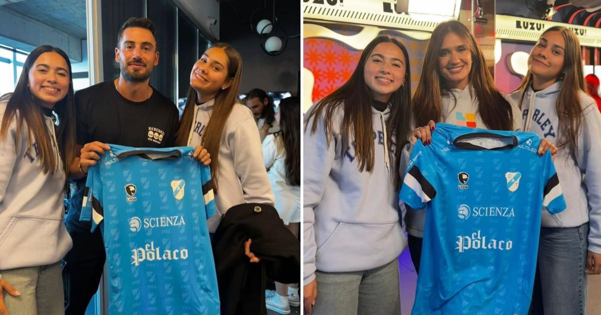Las jugadoras de hockey junto a Nico Occhiato y Momi Giardina