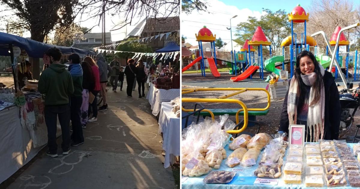 La feria de emprendedores se hace semanalmente en la Plaza Colón de Temperley
