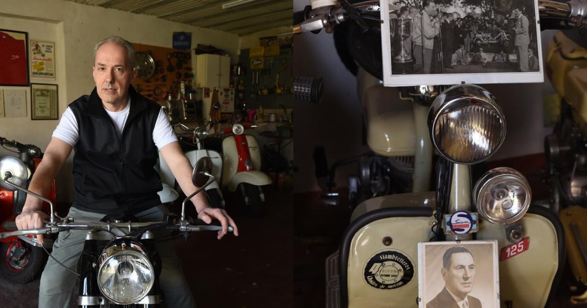 Tiene una coleccioacuten de 30 motos claacutesicas en un galpoacuten de Lomas