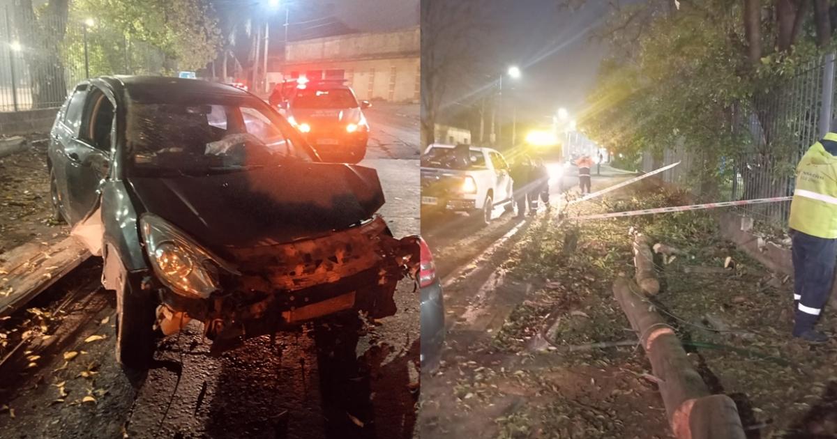 Así quedó el auto tras el impacto