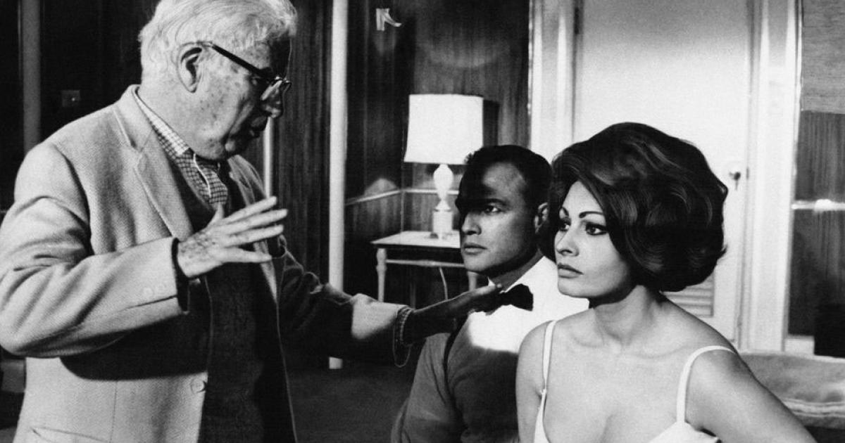 Charles Chaplin con Sophia Loren y Marlon Brandon