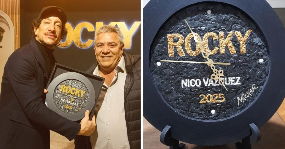 Con la misión cumplida el artista de arte en piedras volvió a Lomas