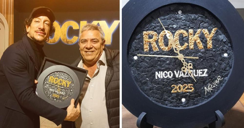 Con la misión cumplida el artista de arte en piedras volvió a Lomas