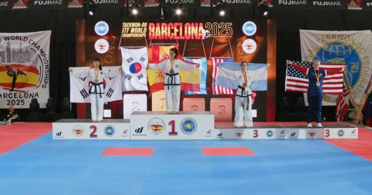 Vanesa lució con orgullo la bandera nacional Una experiencia que seguramente jams se olvidar