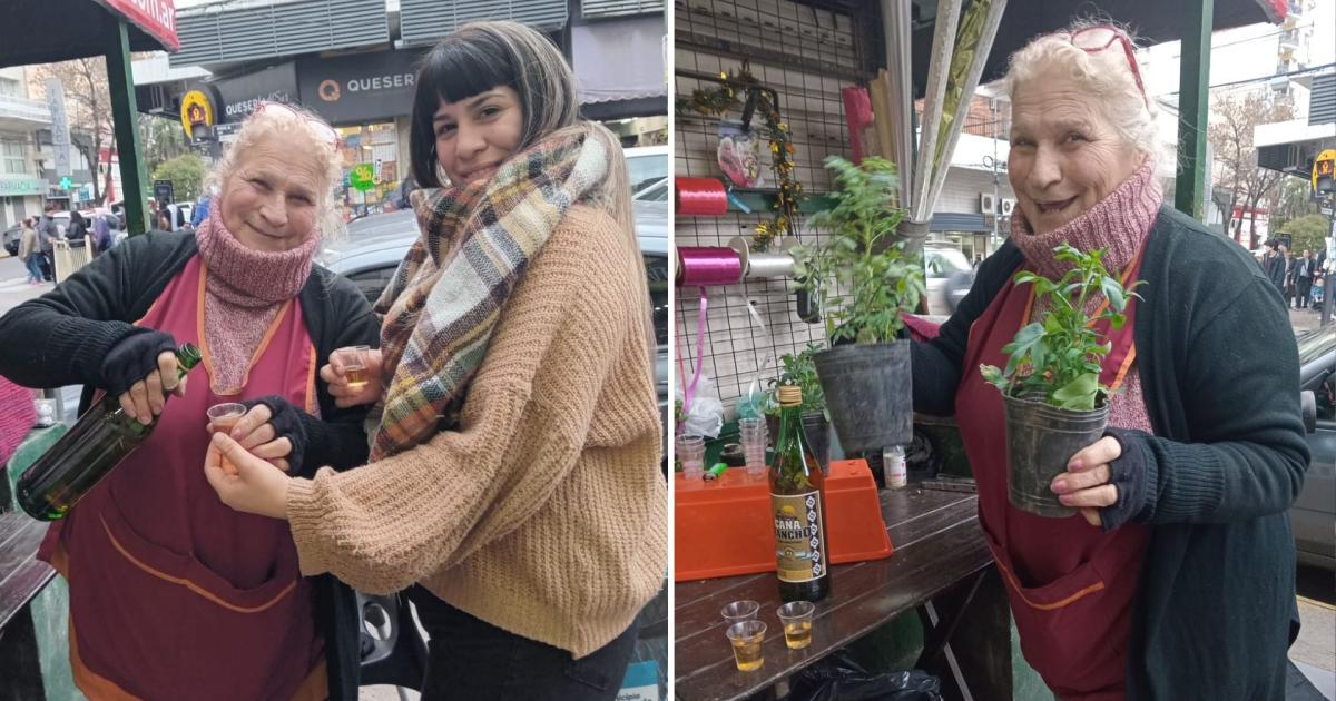 La caña con ruda un clsico en el puesto de flores ubicado en Boedo y Alem