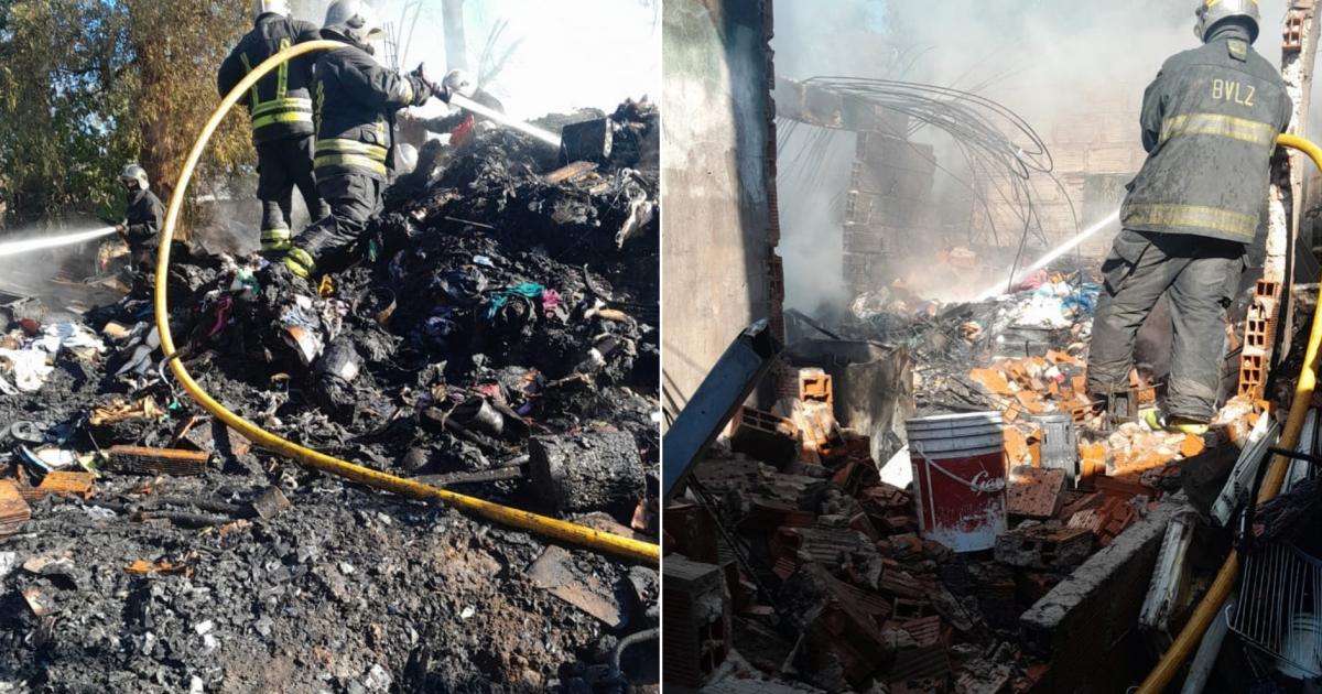 Los bomberos trabajaron en el lugar con tres dotaciones