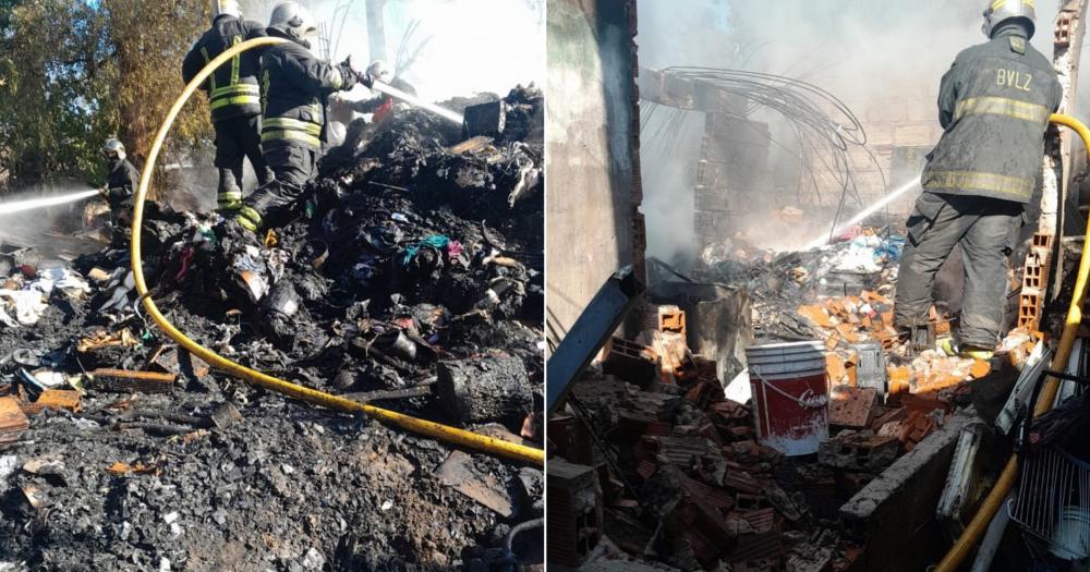 Los bomberos trabajaron en el lugar con tres dotaciones