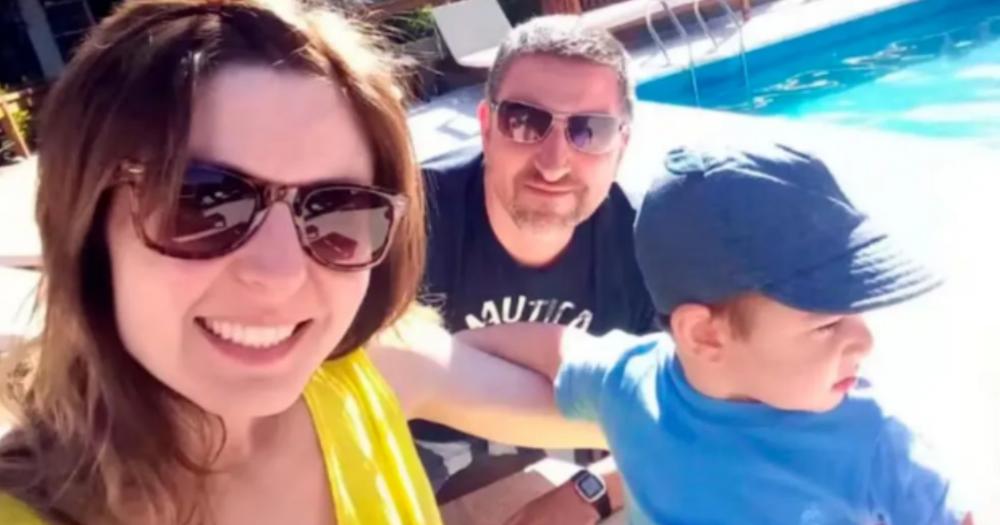 Natalia Ciak junto a Alejandro Ruffo y su hijo