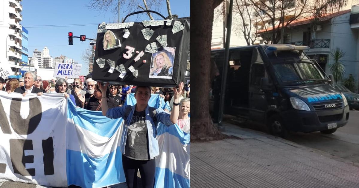 Caos de traacutensito en el centro de Lomas por la caravana de Milei