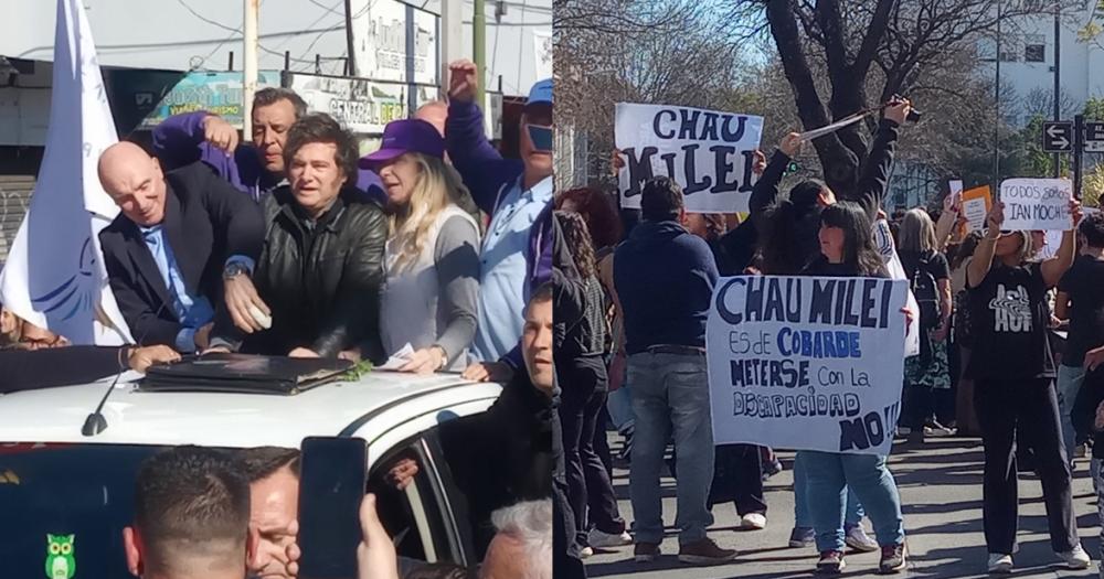 La caravana de Milei en Lomas duró menos de lo esperado