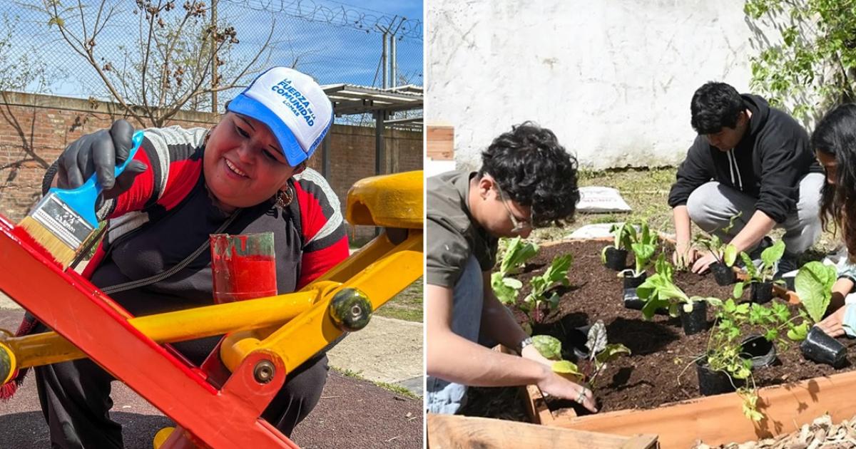 Embellecieron escuelas y clubes en todas las localidades de Lomas 