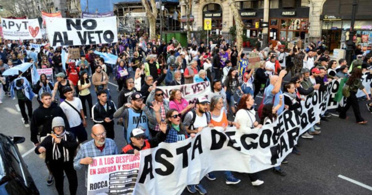 Este mieacutercoles habraacute una masiva movilizacioacuten contra los vetos 