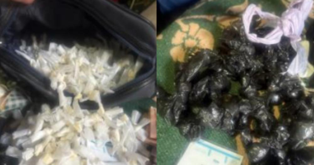 Las dosis de drogas secuestradas en poder de los acusados