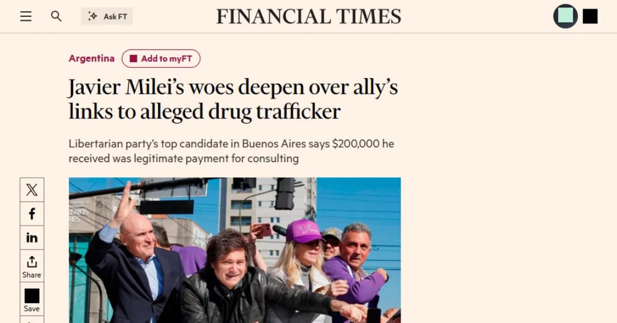 El escndalo de José Luis Espert llegó hasta el diario britnico Financial Times