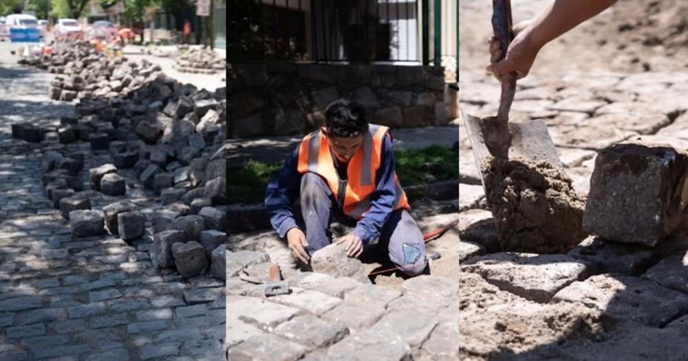 Paso a paso- asiacute restauran las calles adoquinadas en Lomas de Zamora
