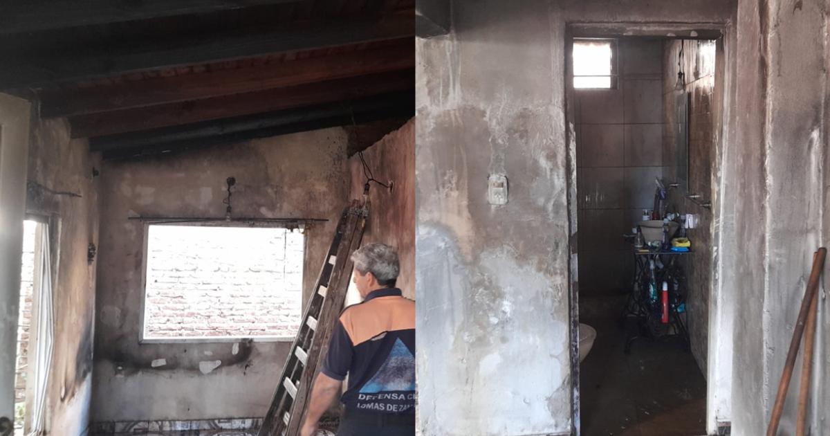 El fuego provocó daños en las paredes