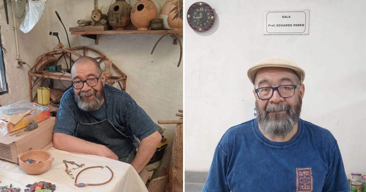 Eduardo se dedica a las artesanías hace ms de 40 años