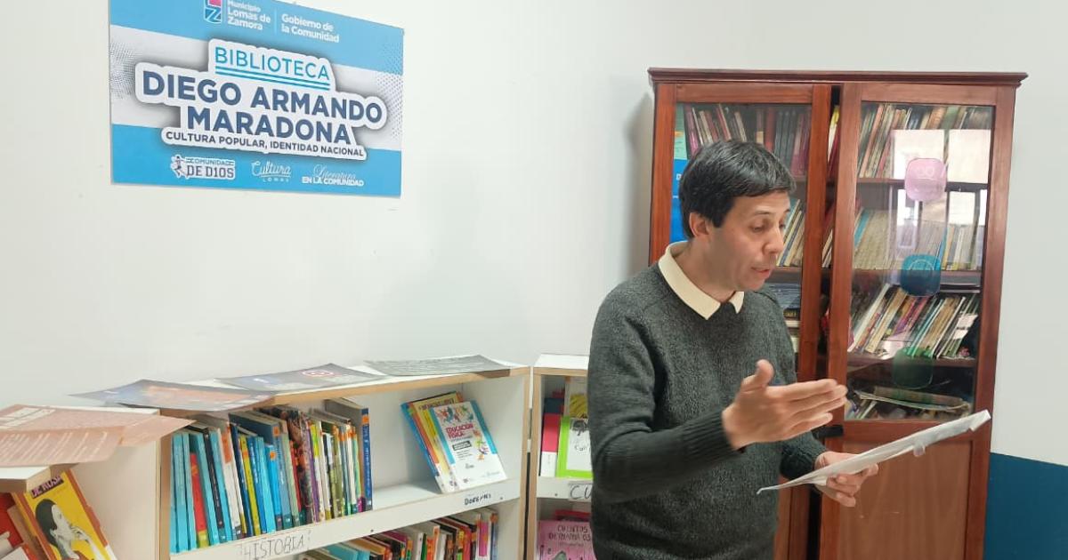 Federico Guerra y su recuerdo de Maradona en la nueva biblioteca de Fiorito