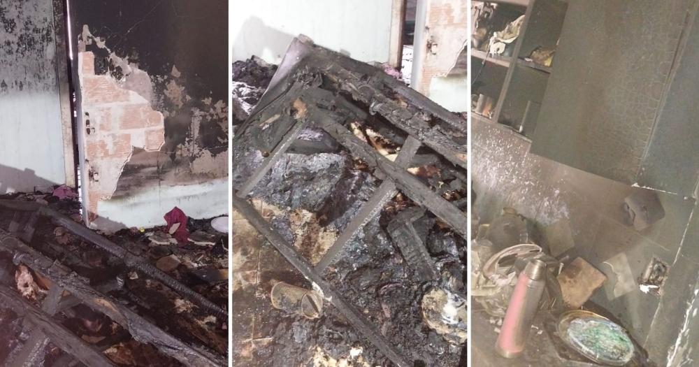 Las llamas consumaron gran parte de la vivienda