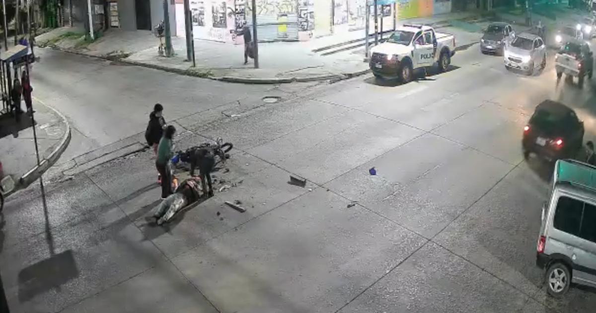 La secuencia quedó filmada por una cmara de seguridad