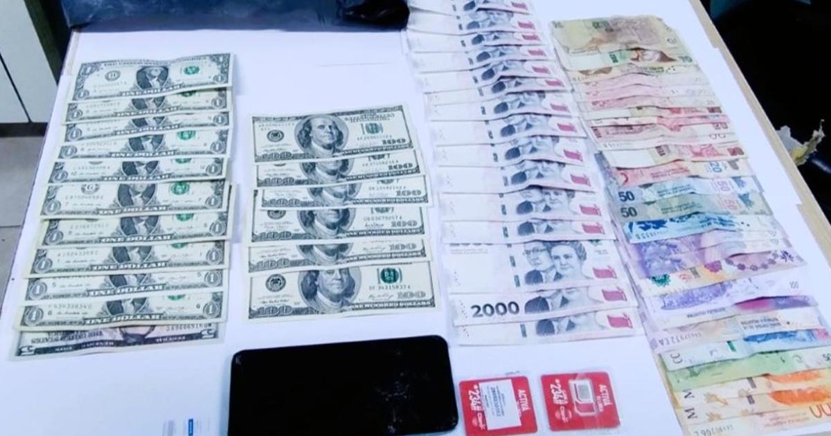 Dinero y celular incautados al vecino de Lomas
